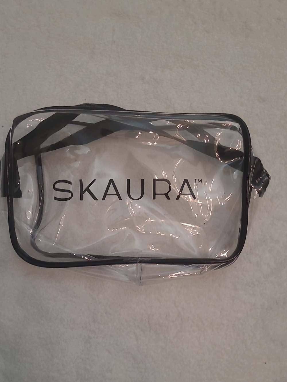 SKAURA Transparent Makeup Bag with Black Trim